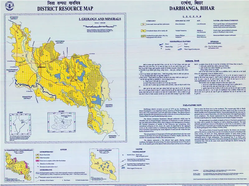 District Resource Map of Darbhanga Image Taken from https://employee.gsi.gov.in/cs/groups/public/documents/document/b3zp/mti2/~edisp/dcport1gsigovi126546.jpg