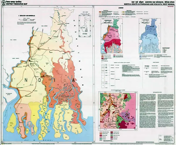 District Resource Map of North 24 Parganas,Calcutta,South 24 Parganas Image Taken from https://employee.gsi.gov.in/cs/groups/public/documents/document/b3zp/mti2/~edisp/dcport1gsigovi126599.jpg