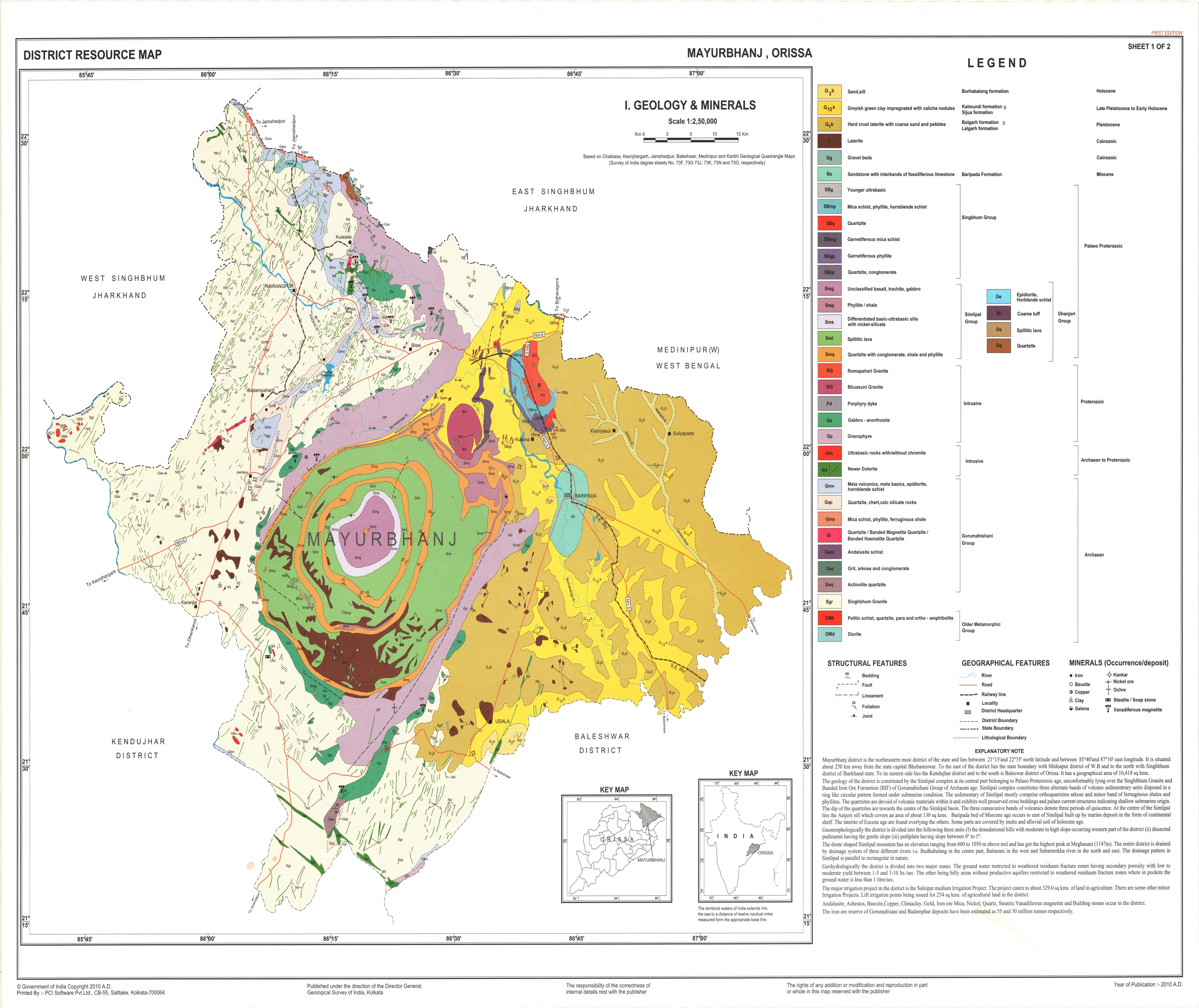 District Resource Map of Mayurbhanj Image Taken from https://employee.gsi.gov.in/cs/groups/public/documents/document/b3zp/odq0/~edisp/dcport1gsigovi844768.jpg